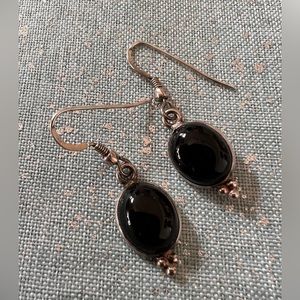 Silver & onyx earrings